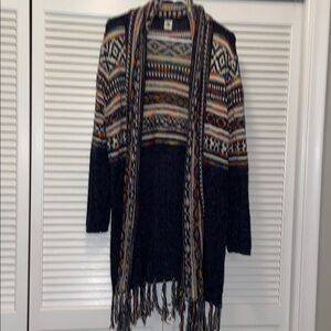 Sew In Love Vibrant Knit Cardigan with Fringe